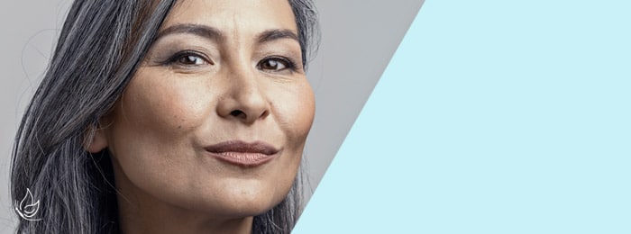 Older model for aging skincare products