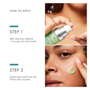 Skinceuticals Phyto A+ brightening treatment on skin and showing model applying it on skin