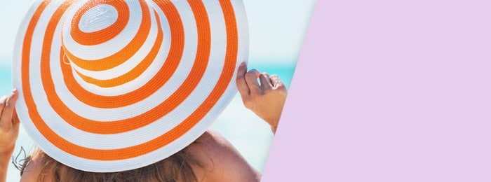 Model with sun hat