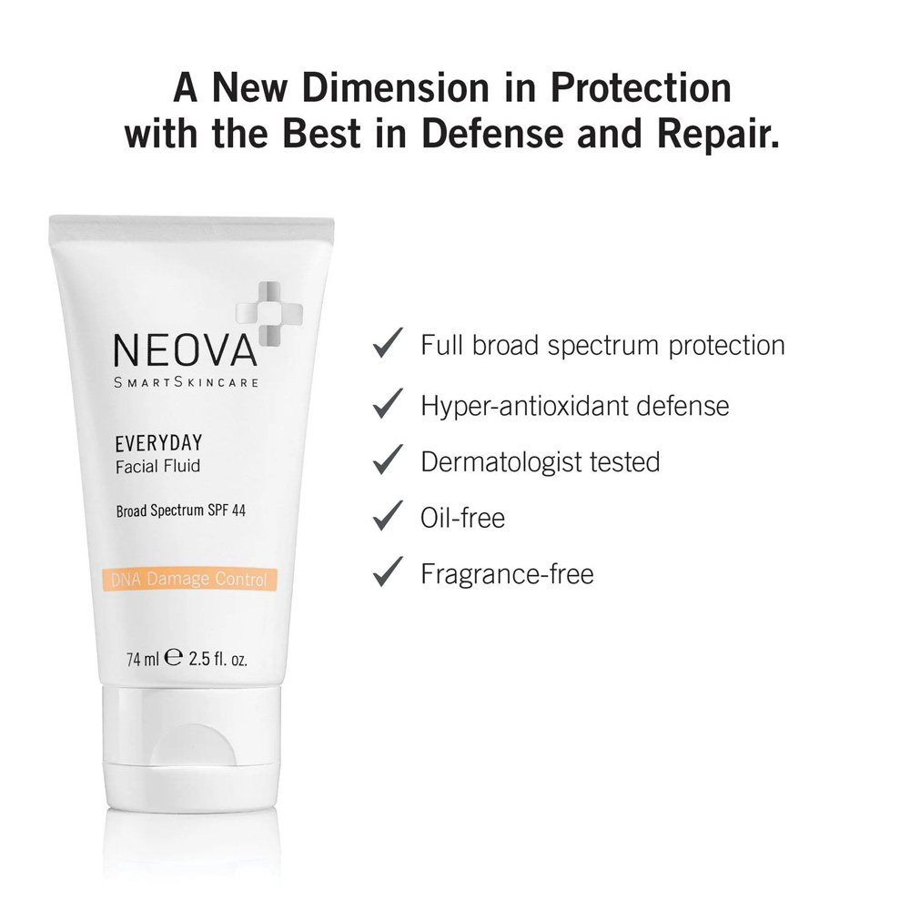 Neova Everyday Facial Fluid Sunscreen SPF 44 features