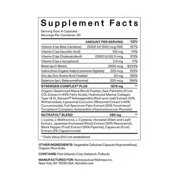 Nutrafol for Women's Balance Supplement Facts