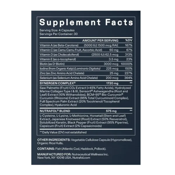 Nutrafol for Men Supplement Facts